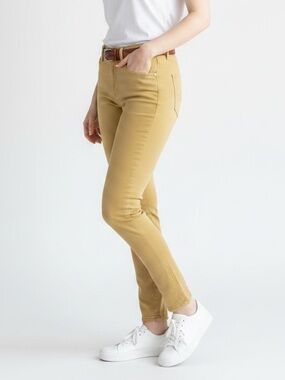 AG Adriano Goldschmied Abbey Ankle Skinny Jeans Mustard Yellow 24 Stretch